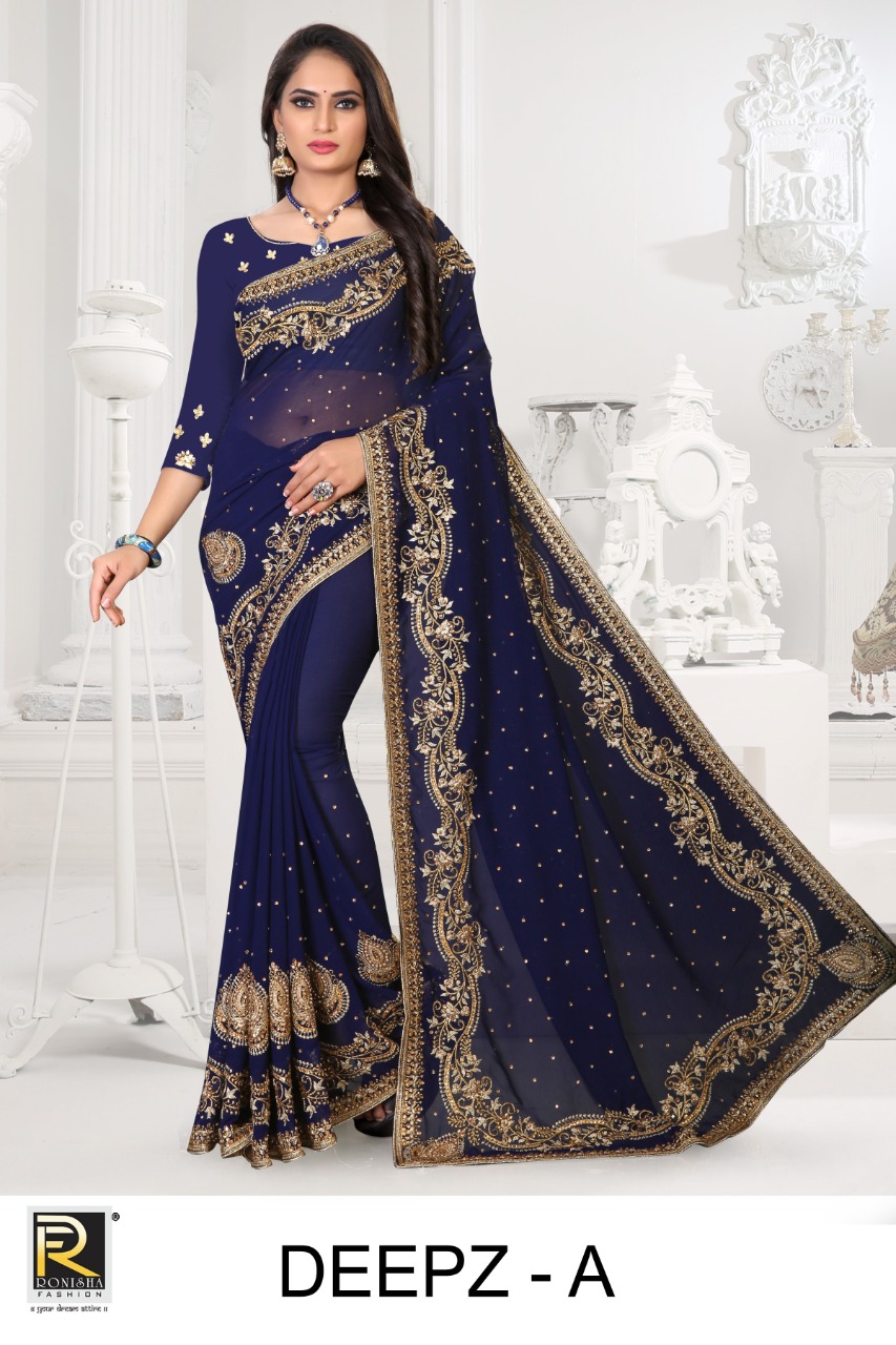 Ranjna Deepz Embroidery Jar Worked Heavy Diamond Wedding Saree Collecton