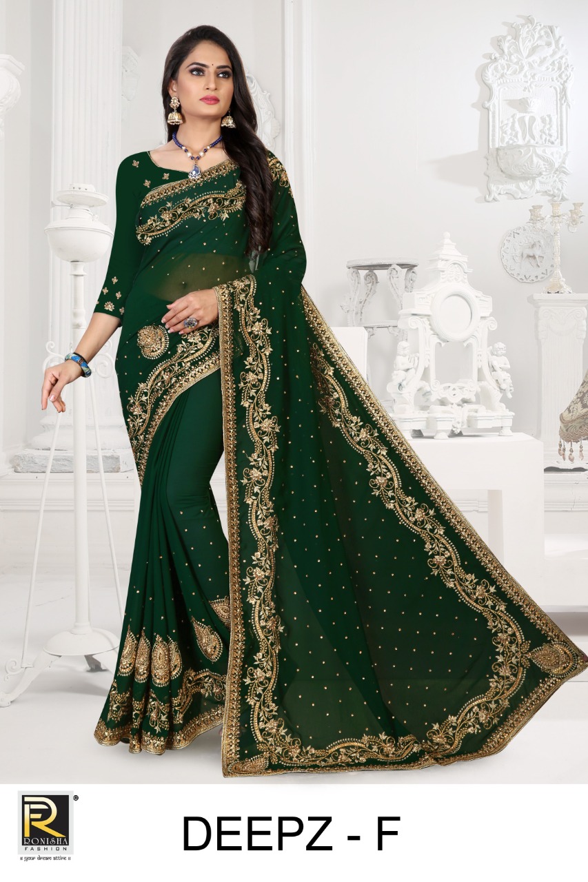 Ranjna Deepz Embroidery Jar Worked Heavy Diamond Wedding Saree Collecton