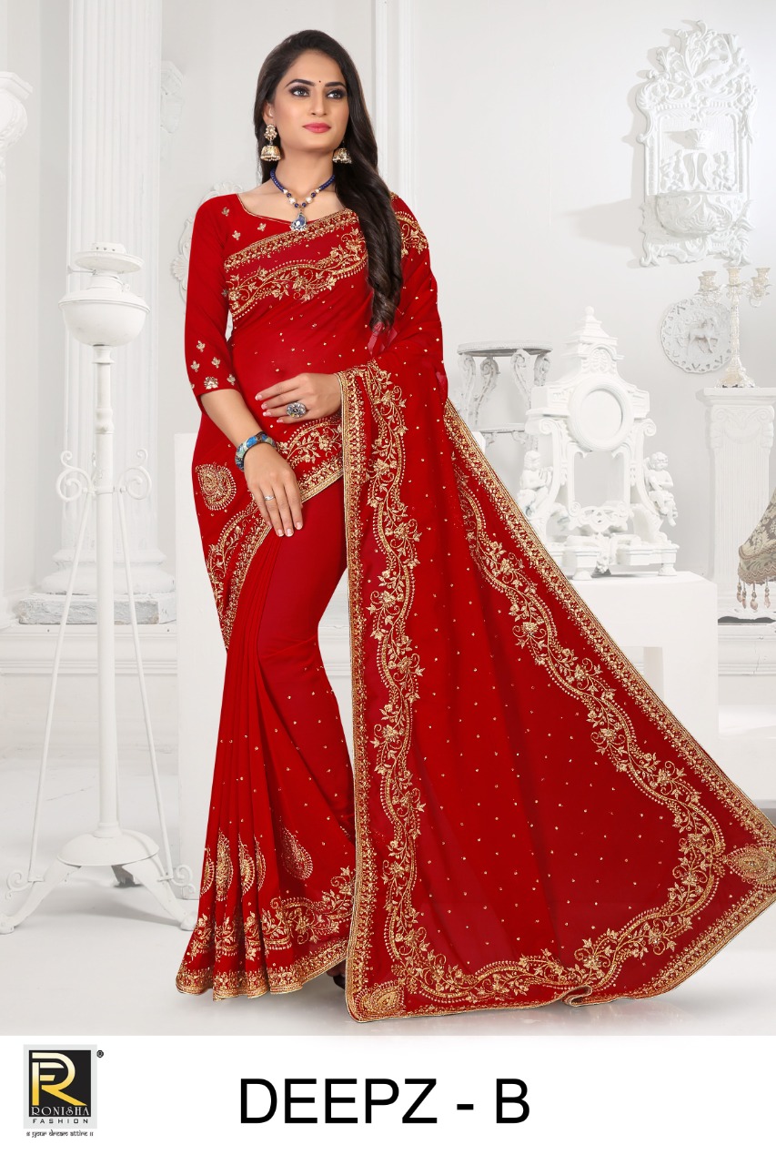 Ranjna Deepz Embroidery Jar Worked Heavy Diamond Wedding Saree Collecton