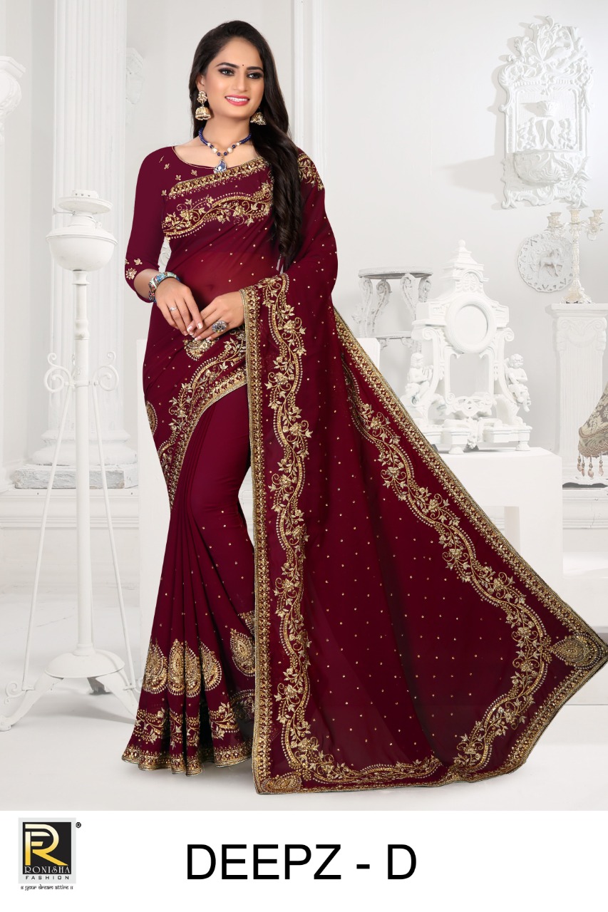 Ranjna Deepz Embroidery Jar Worked Heavy Diamond Wedding Saree Collecton