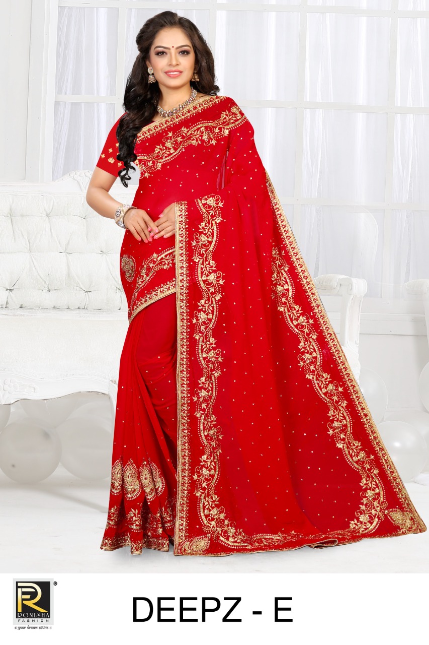 Ranjna Deepz Embroidery Jar Worked Heavy Diamond Wedding Saree Collecton