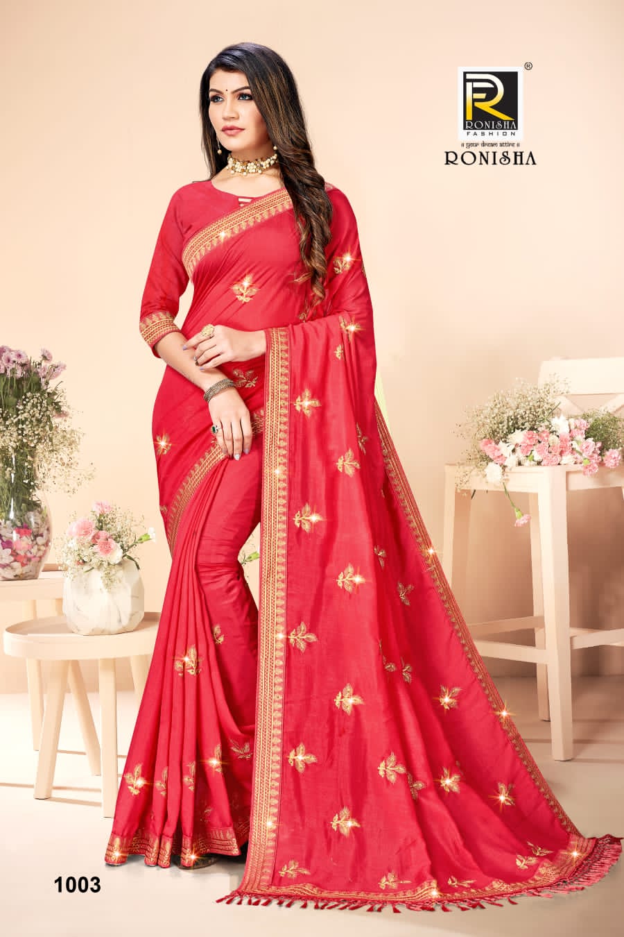Ranjna Alishya Embroidery Worked With Diamond Festive Wear Saree Collction