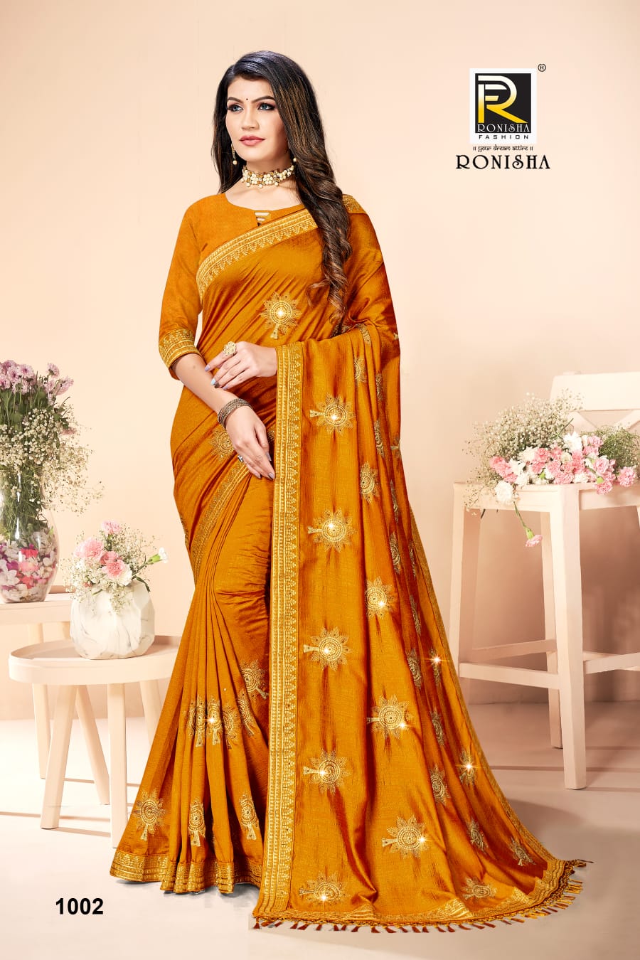 Ranjna Alishya Embroidery Worked With Diamond Festive Wear Saree Collction