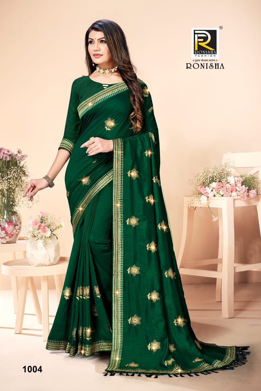 Ranjna Alishya Embroidery Worked With Diamond Festive Wear Saree Collction