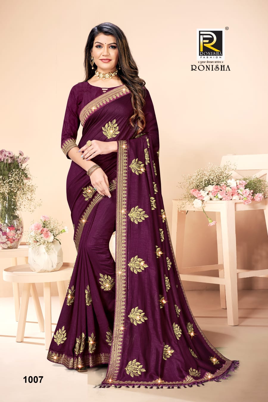 Ranjna Alishya Embroidery Worked With Diamond Festive Wear Saree Collction