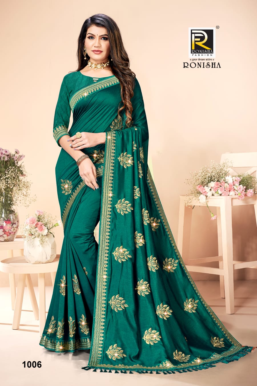 Ranjna Alishya Embroidery Worked With Diamond Festive Wear Saree Collction