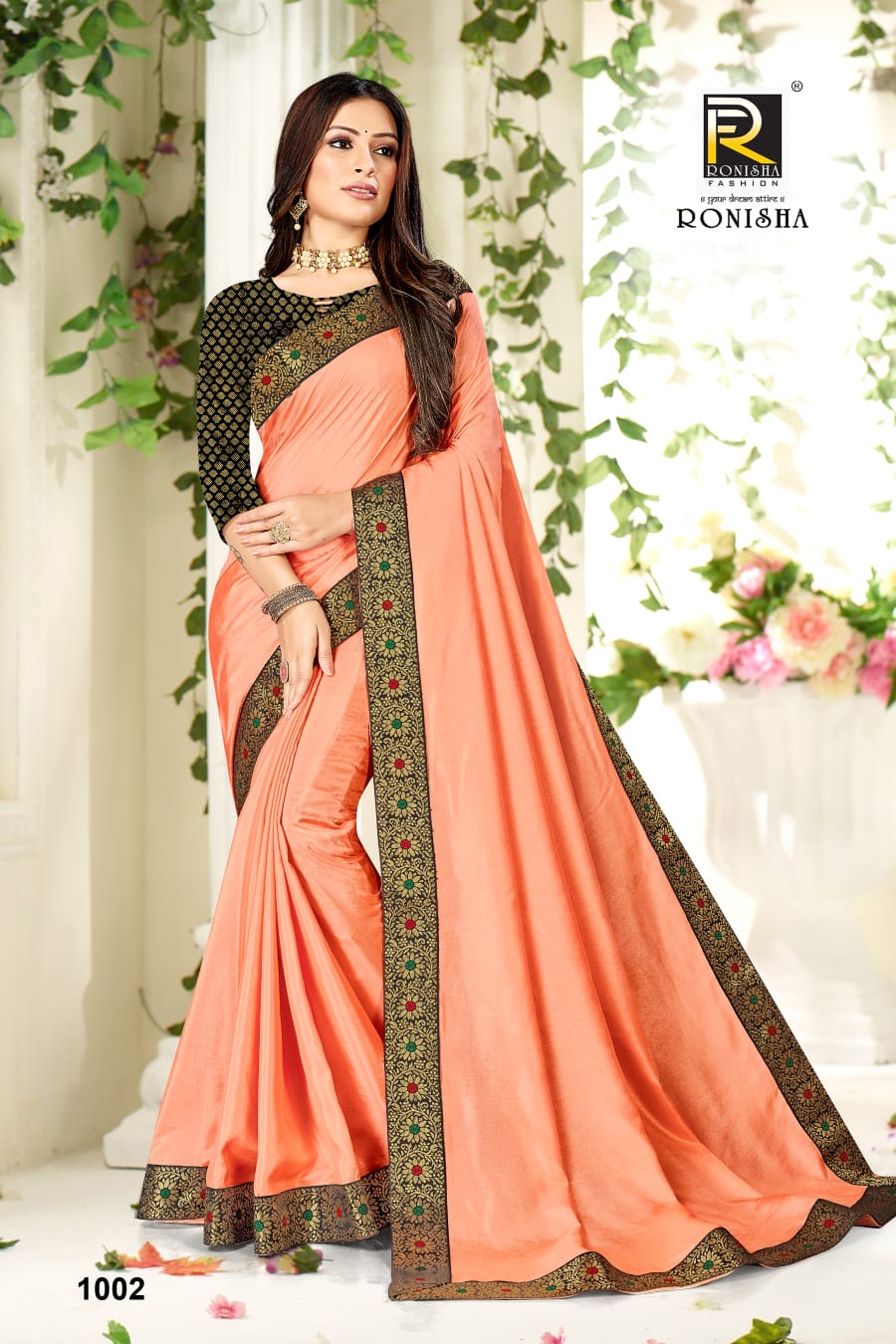 Ranjna Rajkumari Fancy Border Broket Blouse Festive Wear Saree Collction