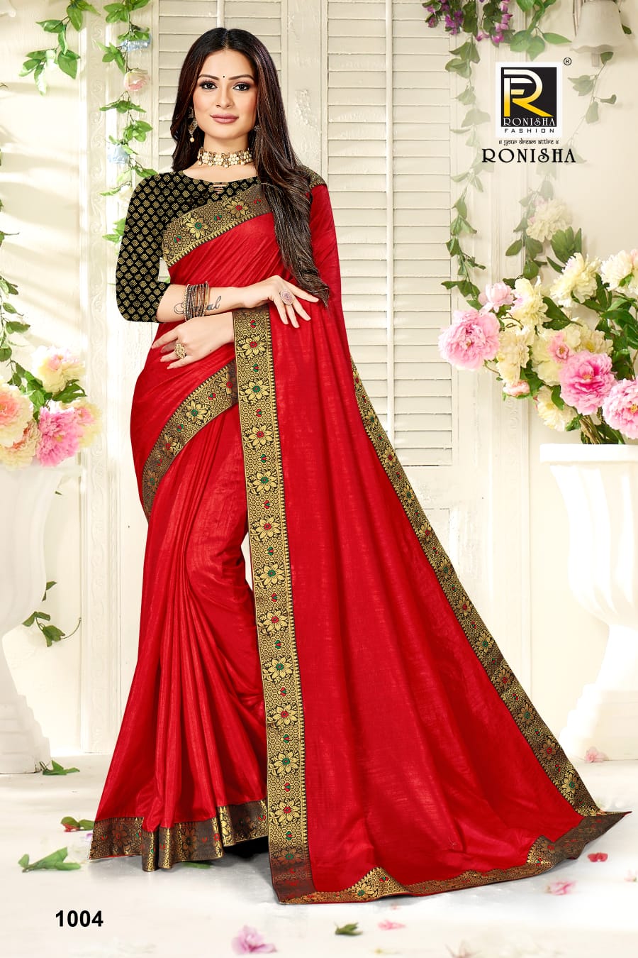 Ranjna Rajkumari Fancy Border Broket Blouse Festive Wear Saree Collction