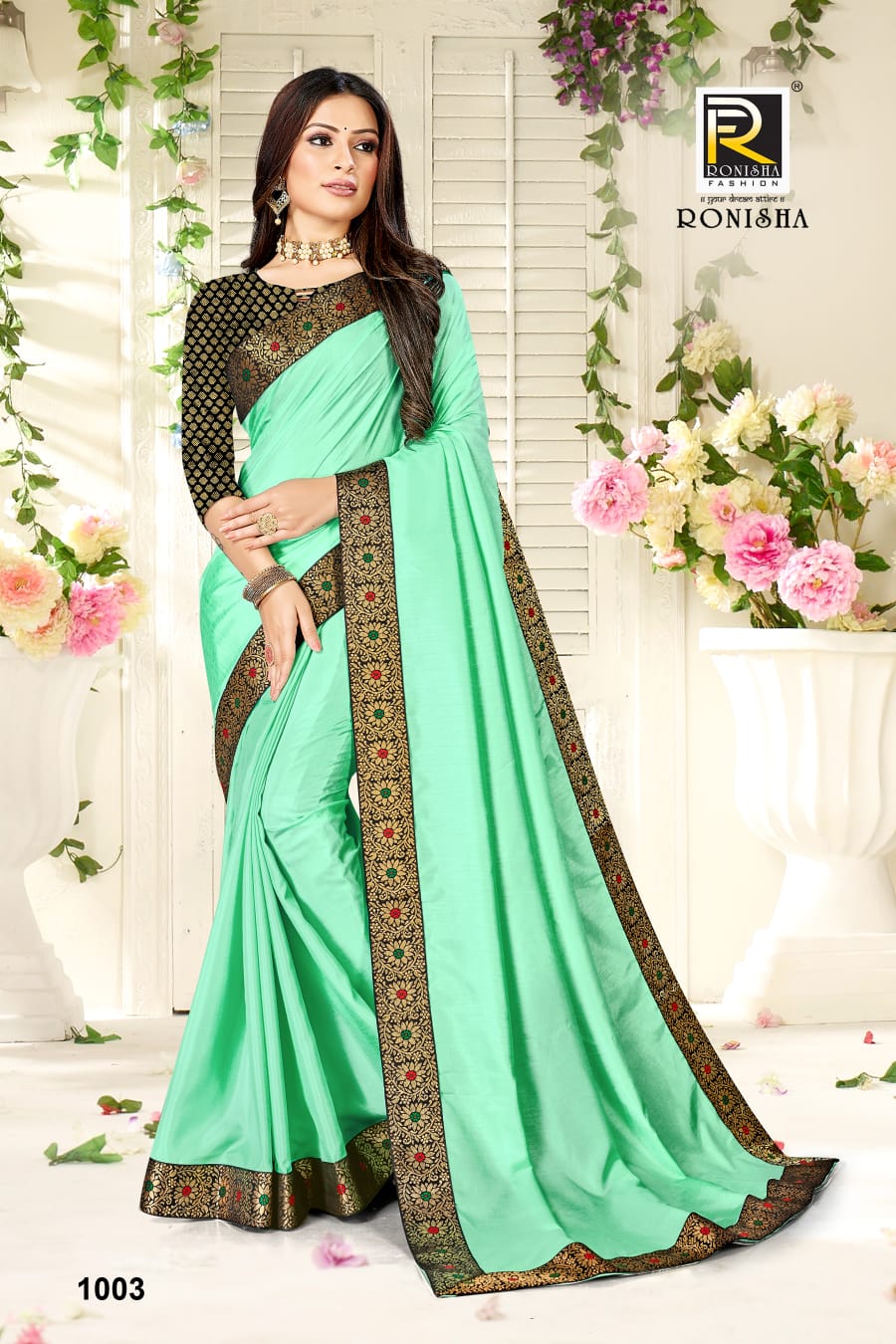 Ranjna Rajkumari Fancy Border Broket Blouse Festive Wear Saree Collction