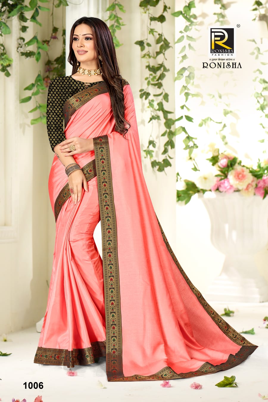 Ranjna Rajkumari Fancy Border Broket Blouse Festive Wear Saree Collction