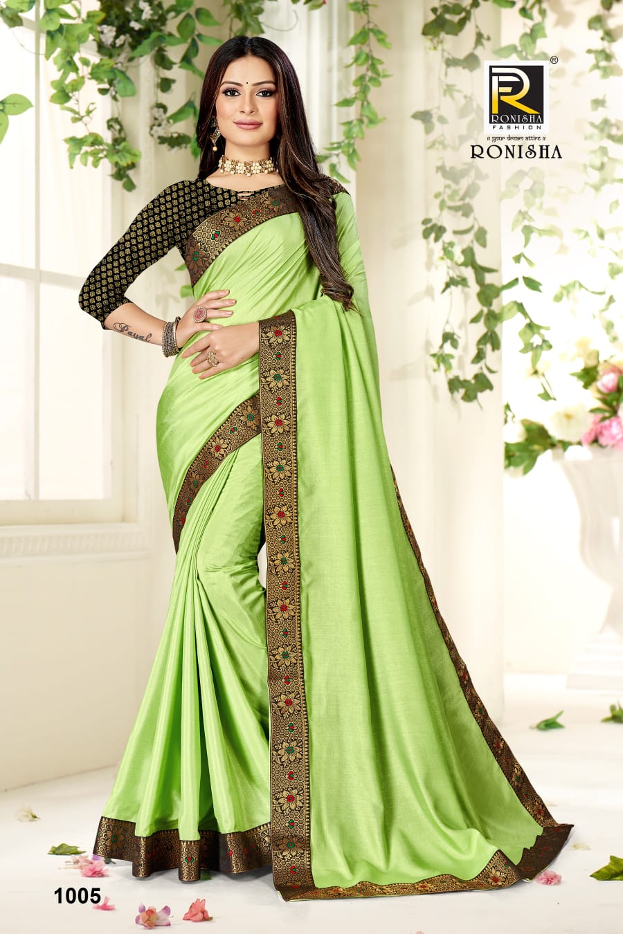 Ranjna Rajkumari Fancy Border Broket Blouse Festive Wear Saree Collction