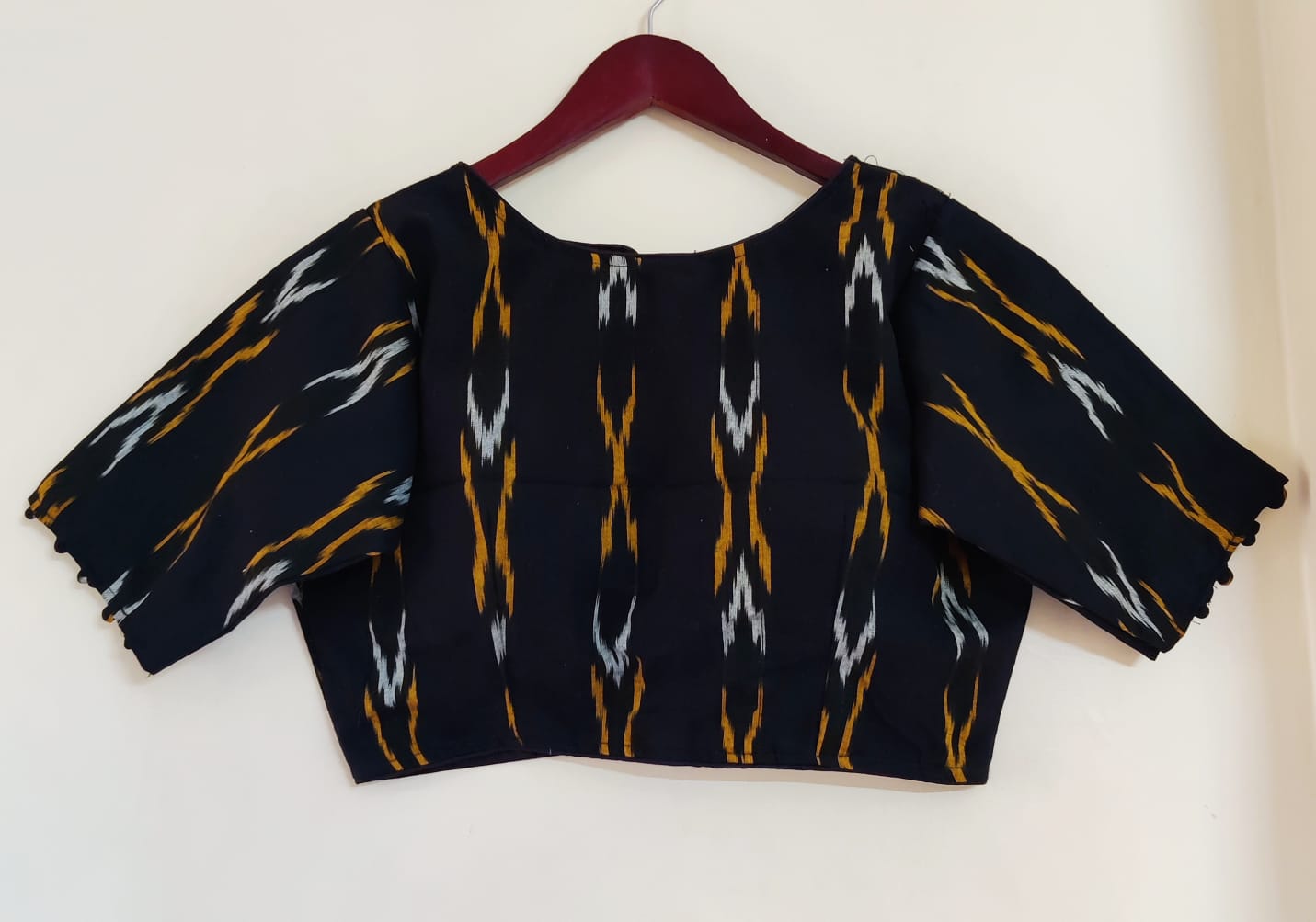 Ikkat  Vol 3 Blouse In Boat Neck Readymade Designer Blouse Collection