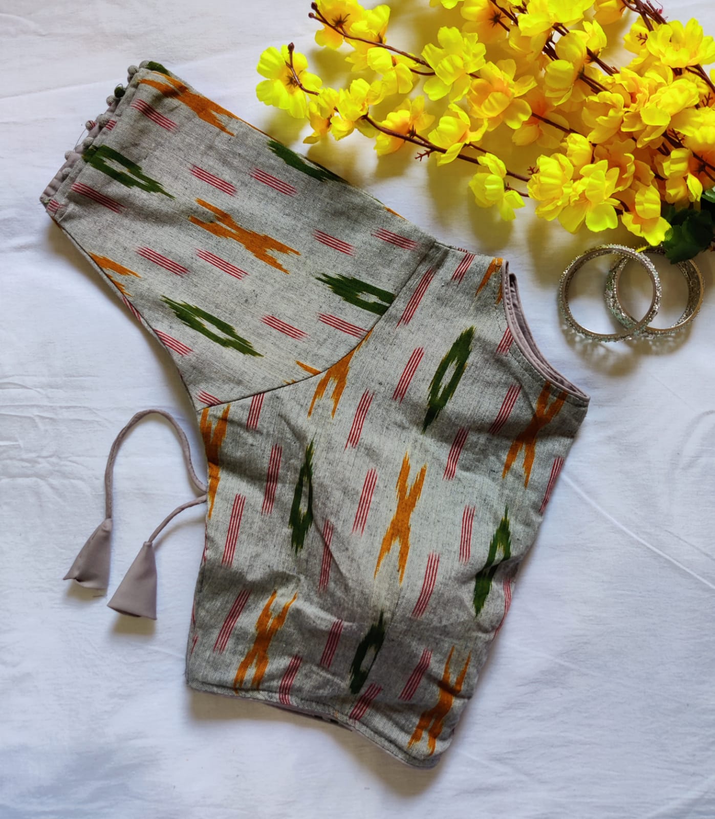 Ikkat  Vol 3 Blouse In Boat Neck Readymade Designer Blouse Collection