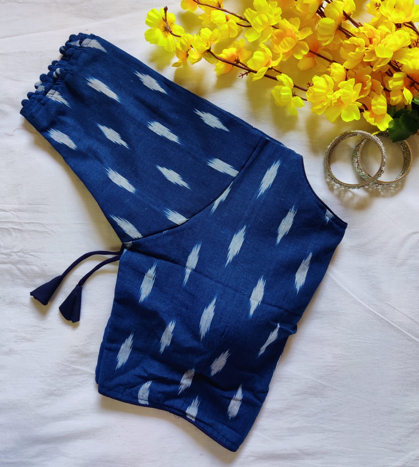Ikkat  Vol 3 Blouse In Boat Neck Readymade Designer Blouse Collection