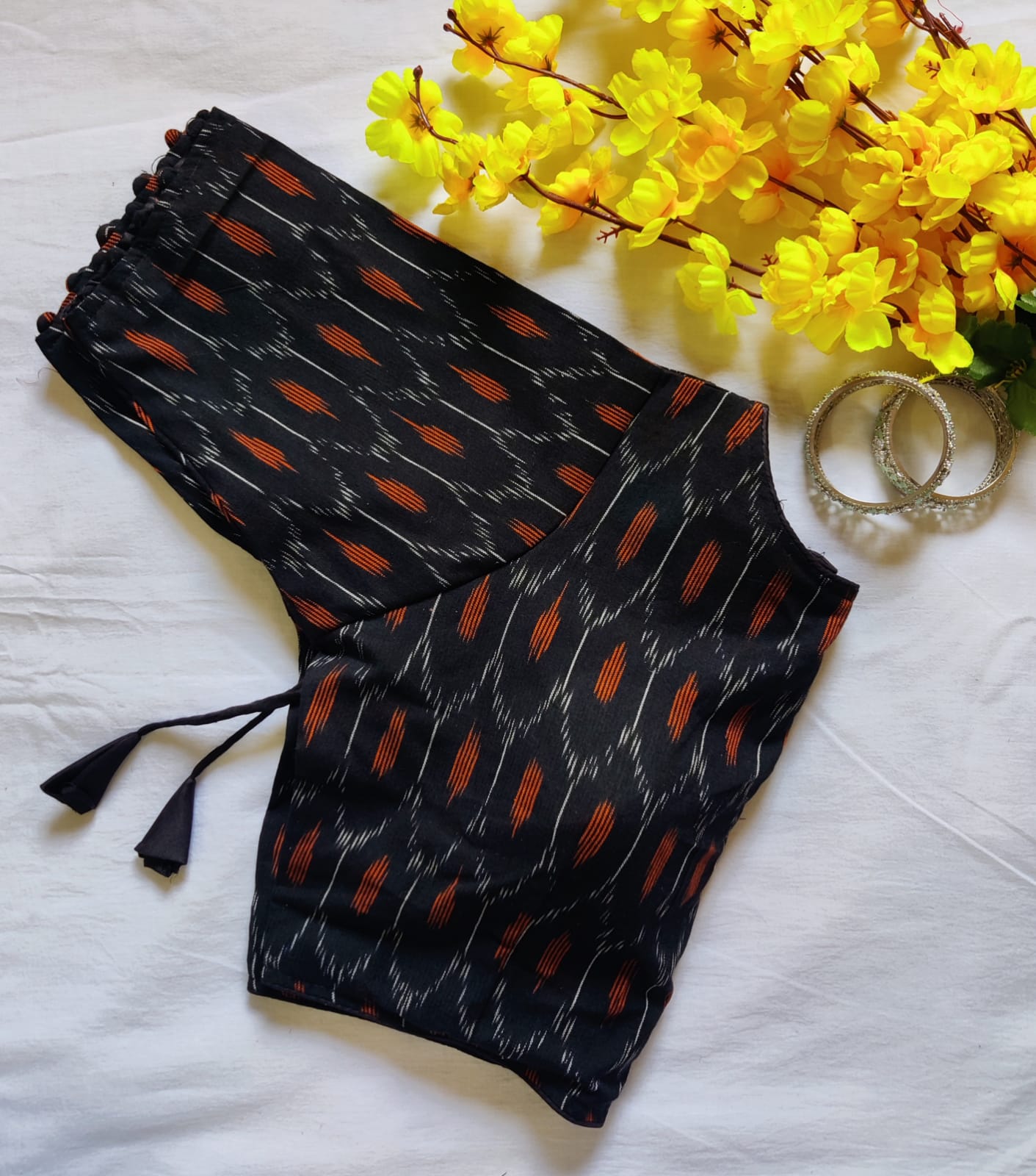 Ikkat  Vol 3 Blouse In Boat Neck Readymade Designer Blouse Collection