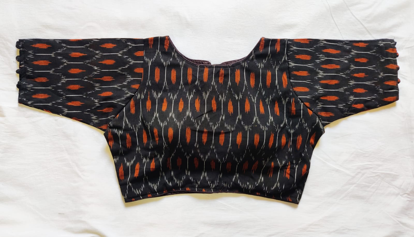 Ikkat  Vol 3 Blouse In Boat Neck Readymade Designer Blouse Collection