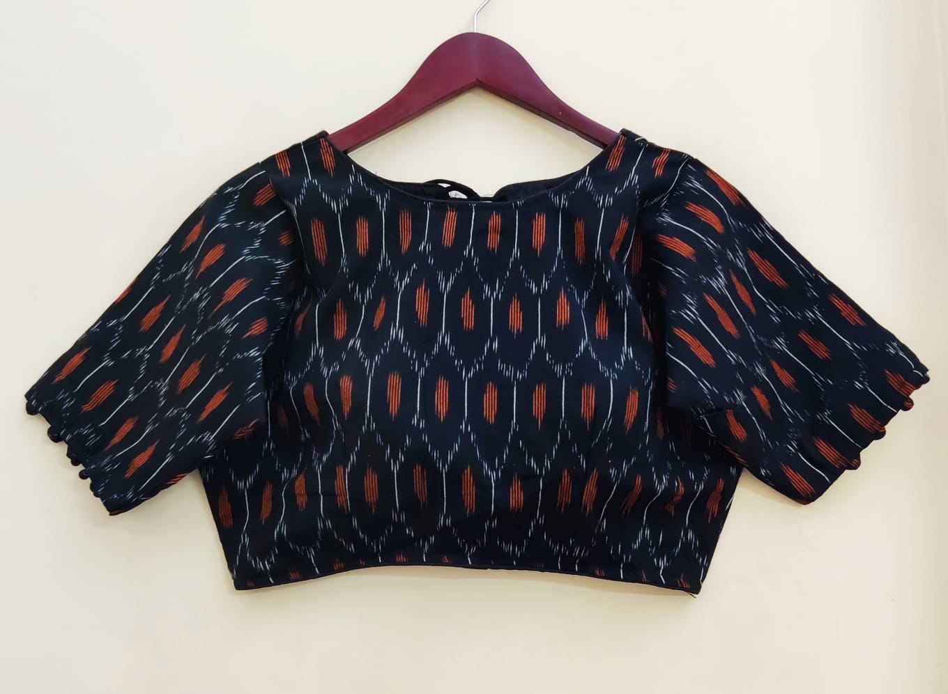Ikkat  Vol 3 Blouse In Boat Neck Readymade Designer Blouse Collection