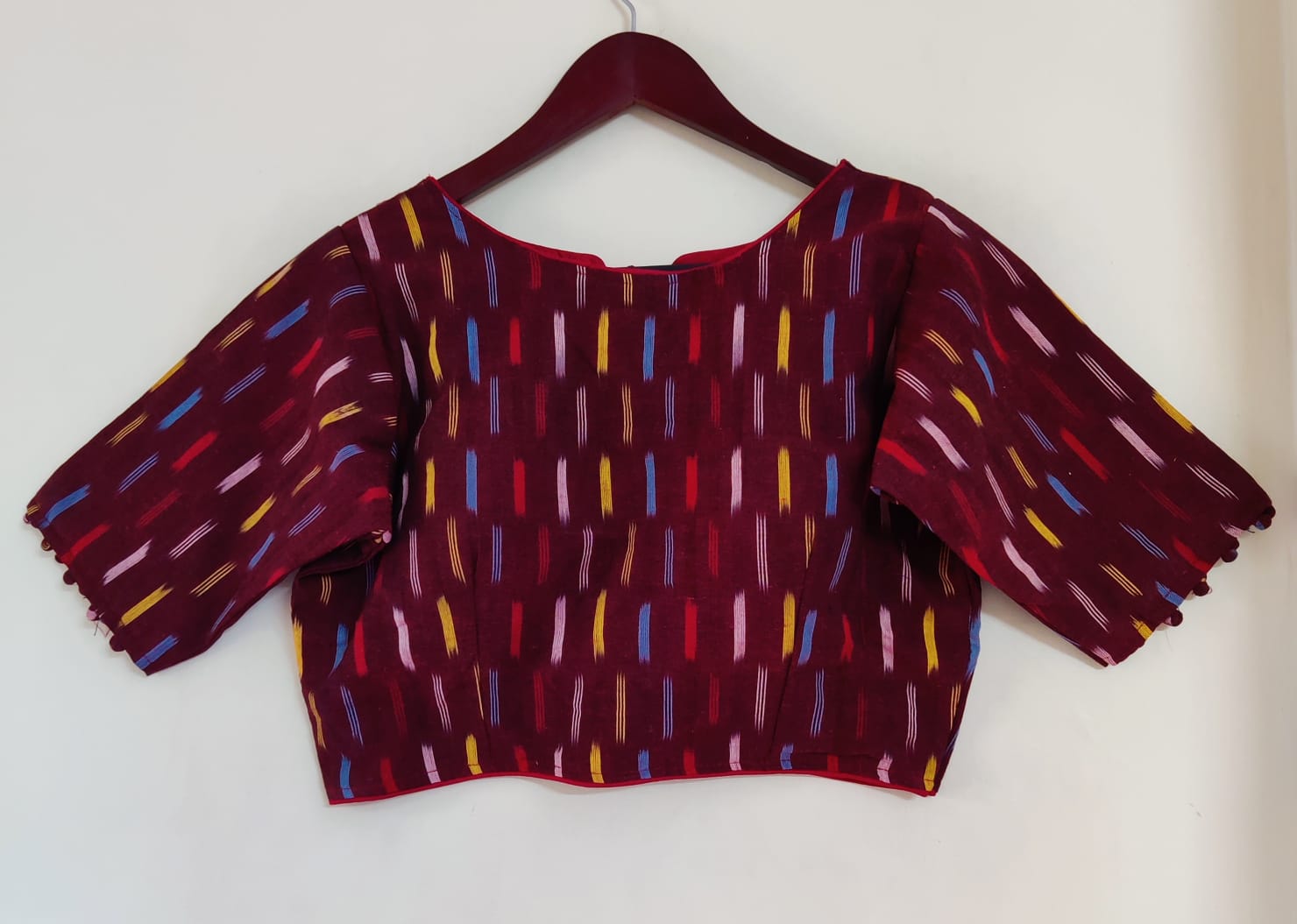 Ikkat  Vol 3 Blouse In Boat Neck Readymade Designer Blouse Collection