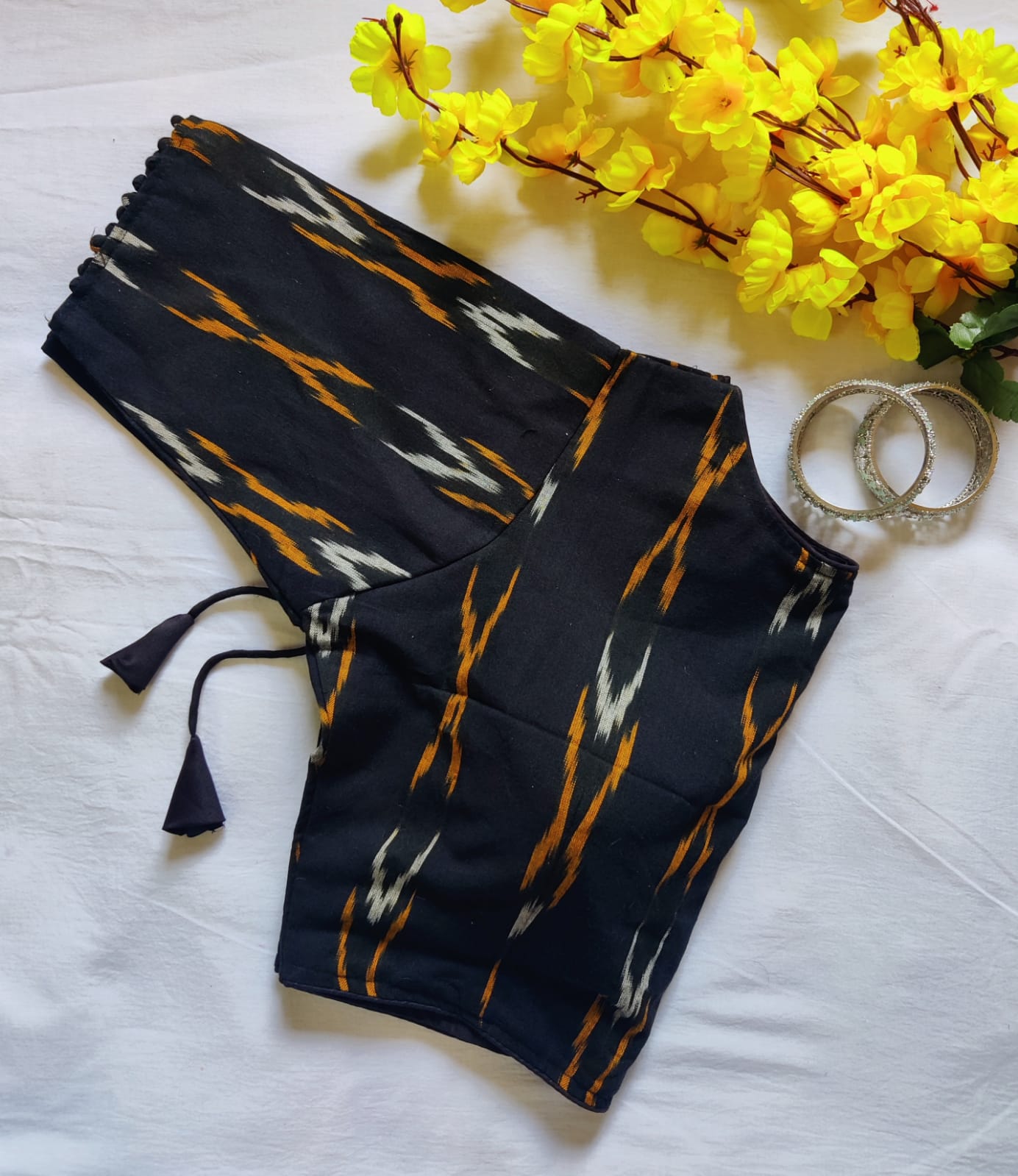 Ikkat  Vol 3 Blouse In Boat Neck Readymade Designer Blouse Collection