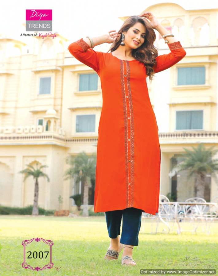 Kajal Style Casual Diaries  Vol 2 Ethnic Wear Embroidery Casual Kajal Style Kurti Catalog