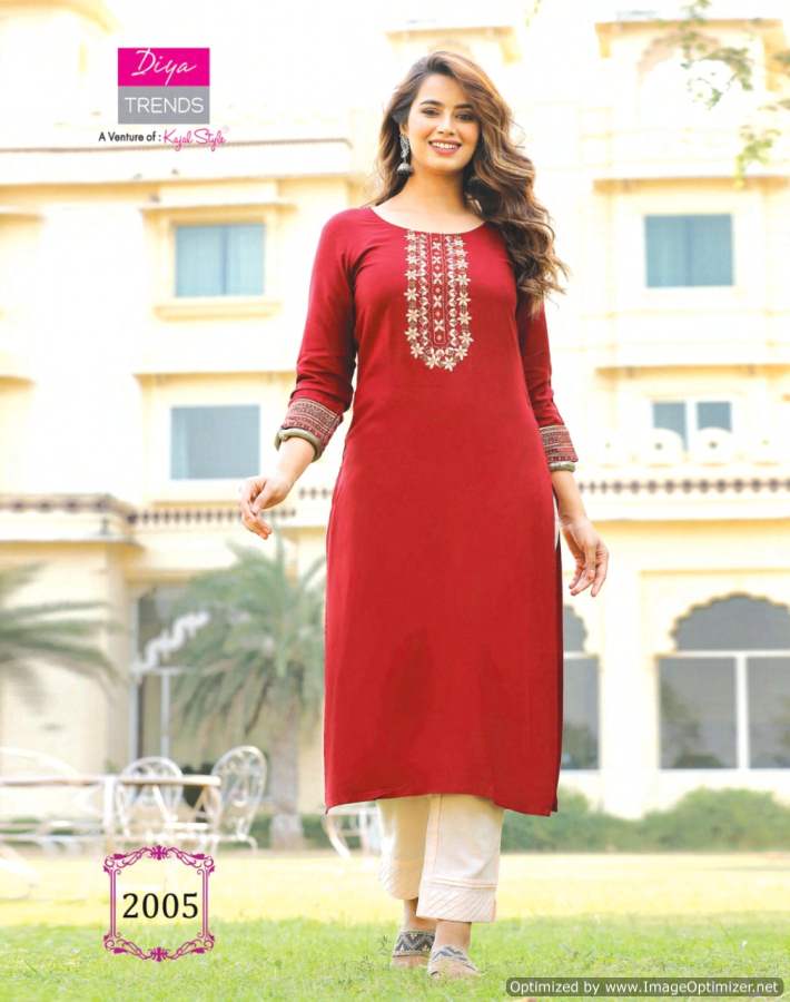 Kajal Style Casual Diaries  Vol 2 Ethnic Wear Embroidery Casual Kajal Style Kurti Catalog