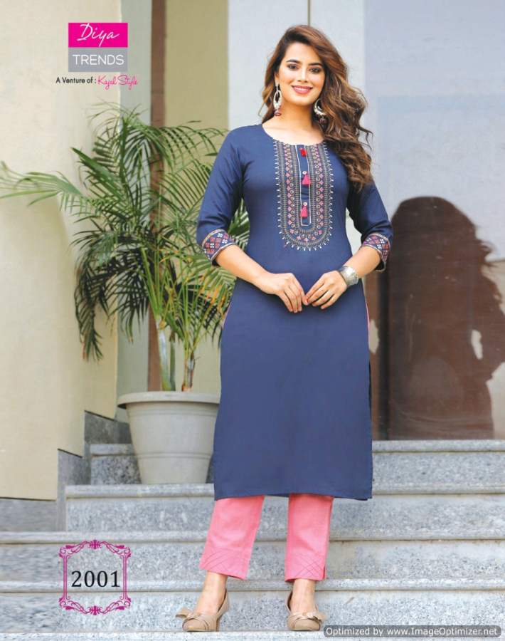 Kajal Style Casual Diaries  Vol 2 Ethnic Wear Embroidery Casual Kajal Style Kurti Catalog