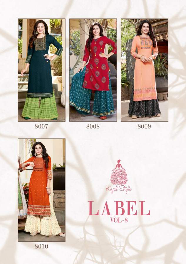 Kajal Style Fashion Label Vol 8 Fancy Wear Kurti With Bottom Catalog