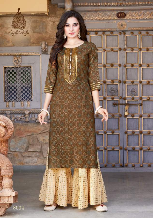Kajal Style Fashion Label Vol 8 Fancy Wear Kurti With Bottom Catalog