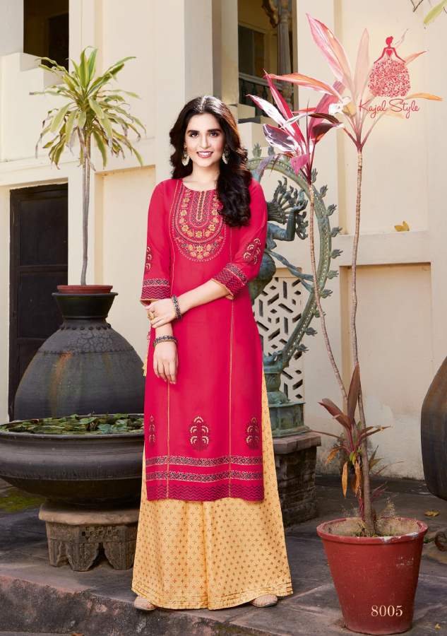 Kajal Style Fashion Label Vol 8 Fancy Wear Kurti With Bottom Catalog