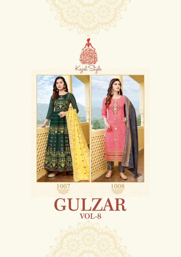 Kajal Style Gulzar Vol 8 Festival Stylish Fancy Top Bottom With Duptta Catalog