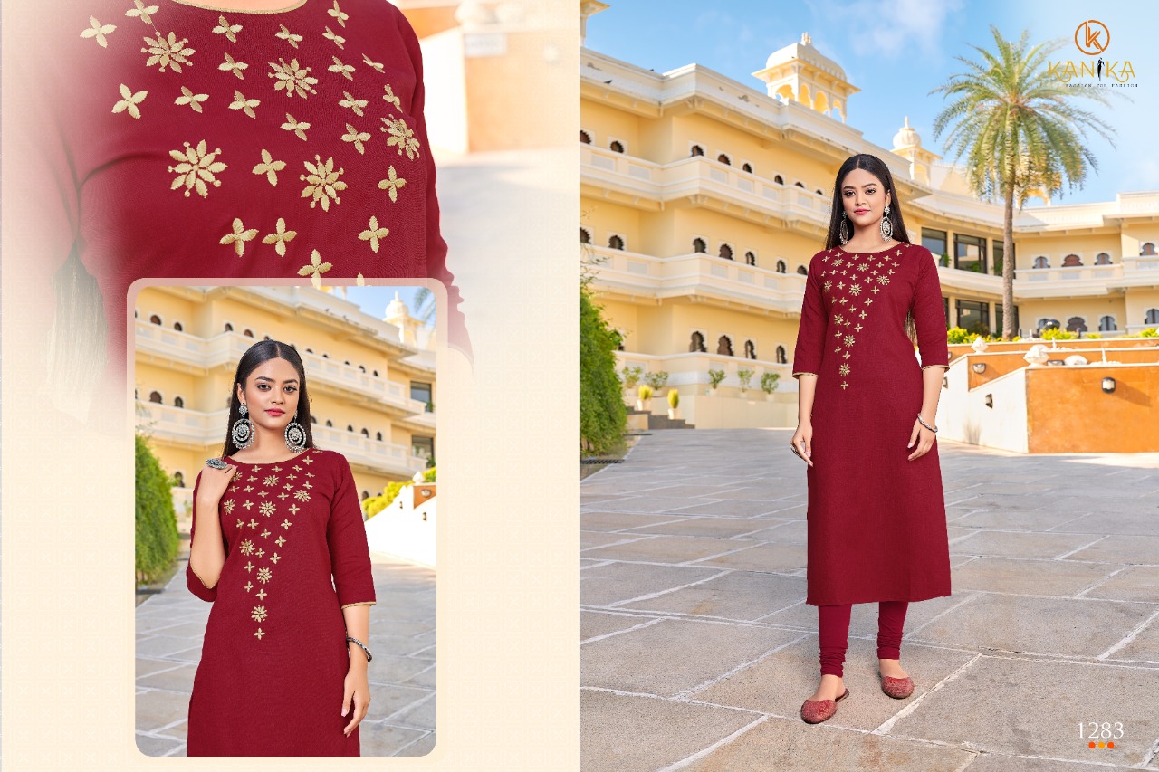 Kanika Aditi  Vol 11 Beautiful Silk Embroidery Casual Wear Kurti Wholesale