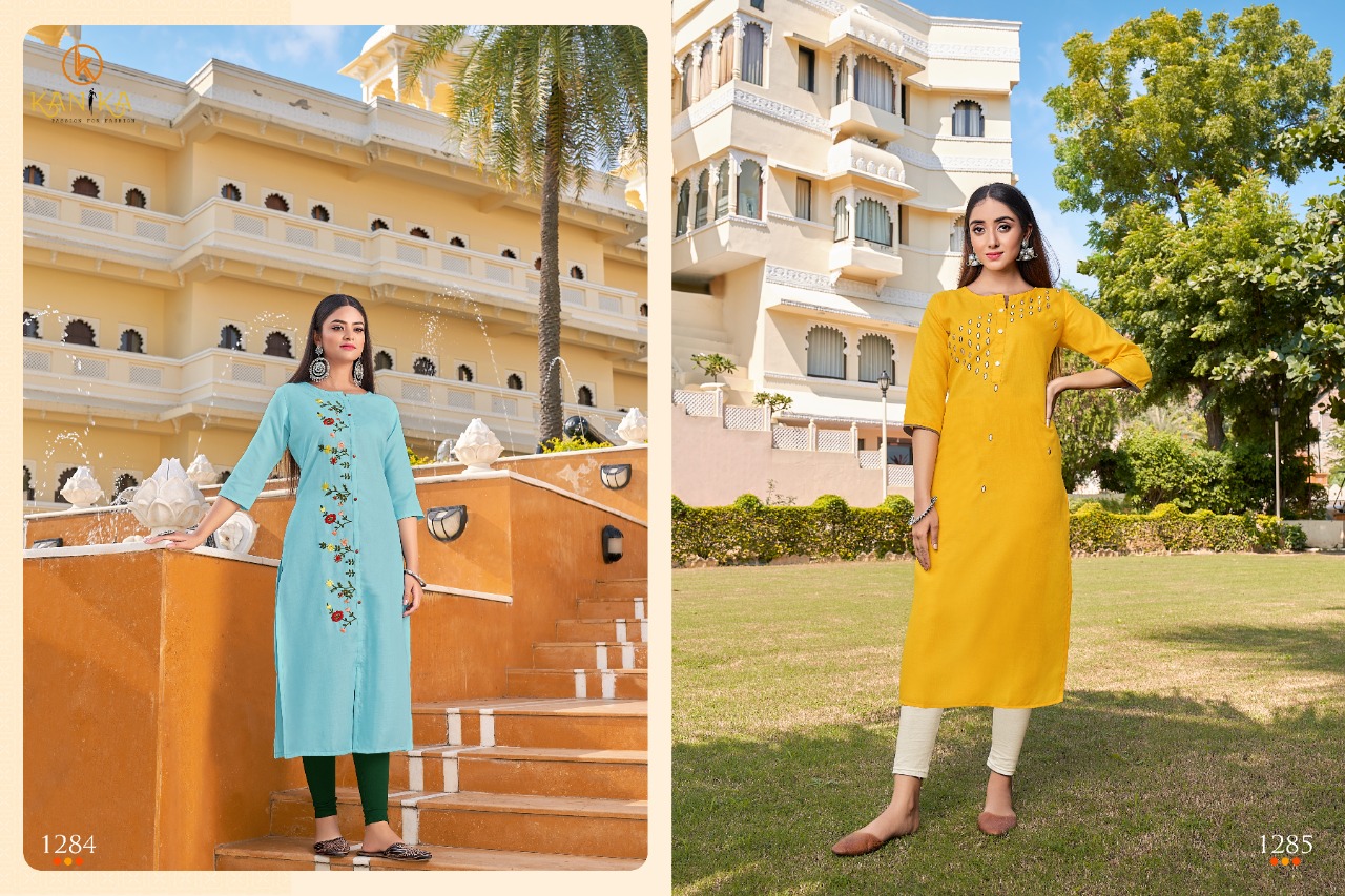 Kanika Aditi  Vol 11 Beautiful Silk Embroidery Casual Wear Kurti Wholesale
