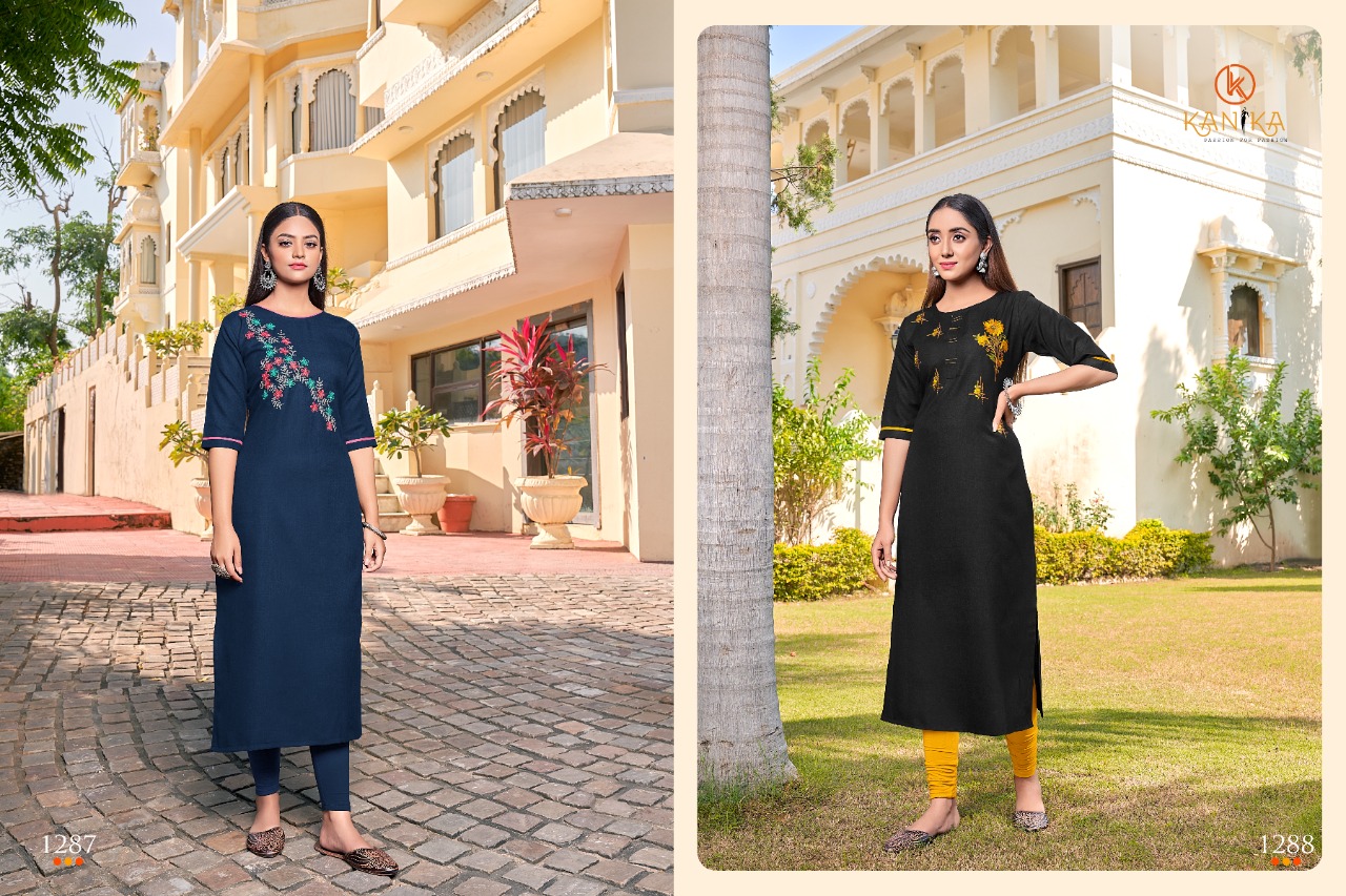 Kanika Aditi  Vol 11 Beautiful Silk Embroidery Casual Wear Kurti Wholesale