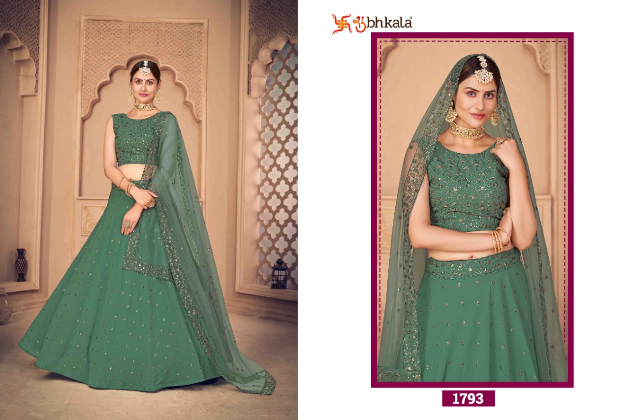 Pista Green Lehenga |buy Designer Lehengas For Women  Collection