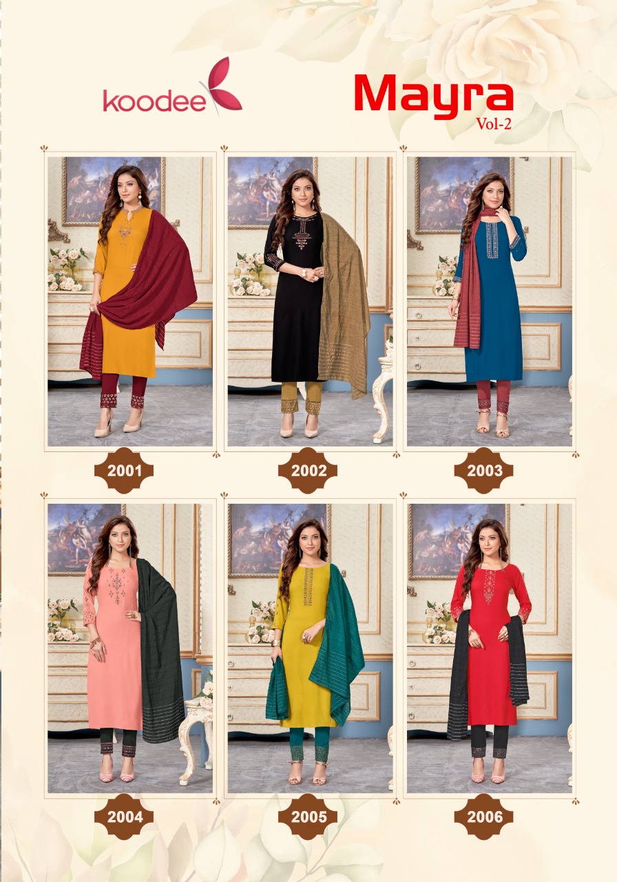 Koodee Mayra Vol  2  Ready Made Kurti Bottom With Dupatta Catalog