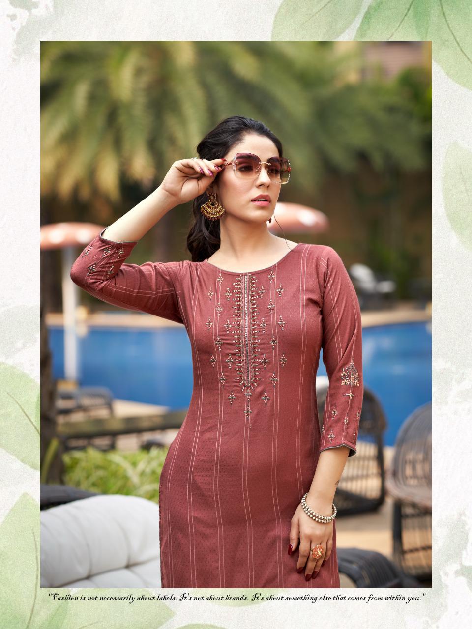 Ladies Flavour Saanvi Vol 2 Heavy Rayon Designer Kurti With Bottom For Casual Wear Collection