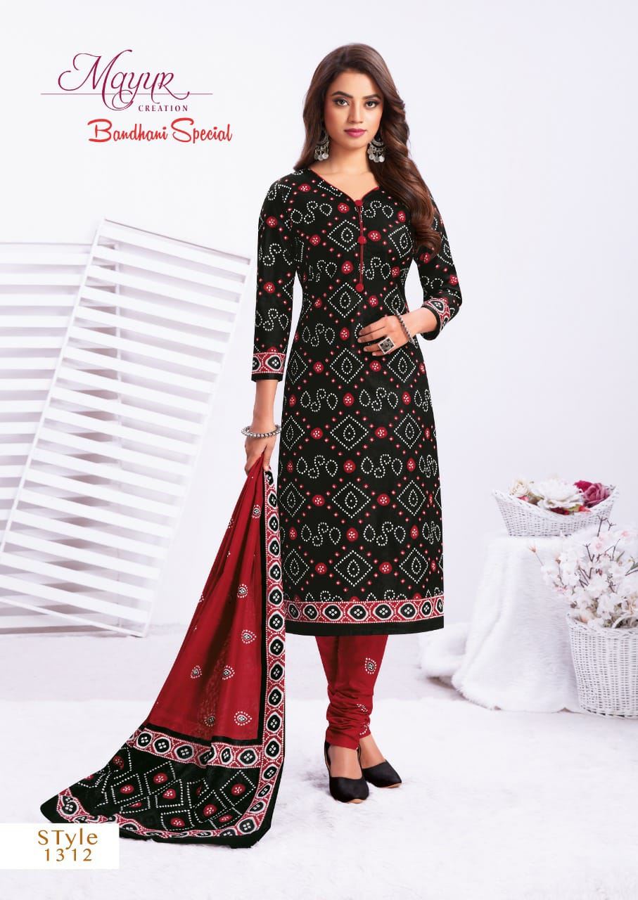 Mayur Bandhani Special  Vol 13 Regular Wear Cotton Dress Material Catalog