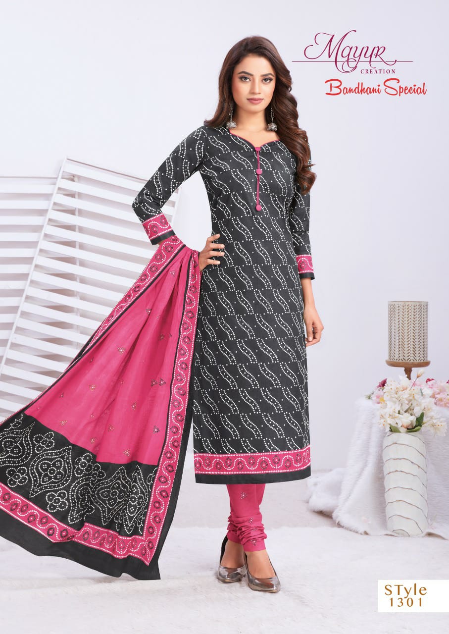 Mayur Bandhani Special  Vol 13 Regular Wear Cotton Dress Material Catalog