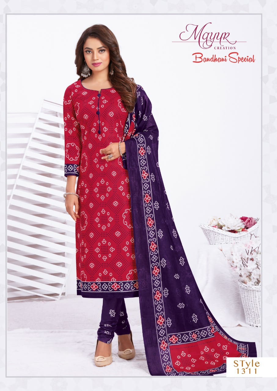 Mayur Bandhani Special  Vol 13 Regular Wear Cotton Dress Material Catalog