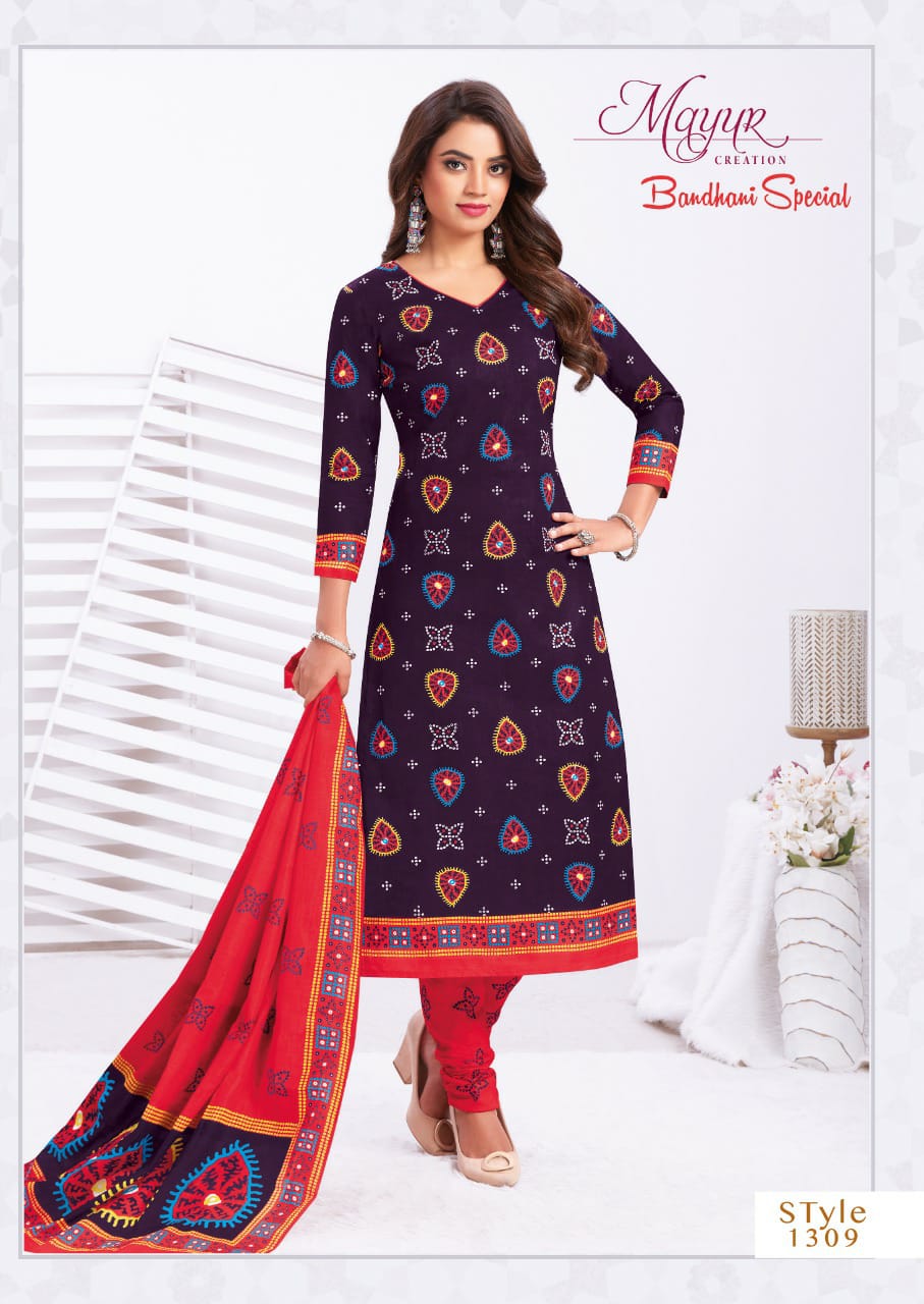 Mayur Bandhani Special  Vol 13 Regular Wear Cotton Dress Material Catalog