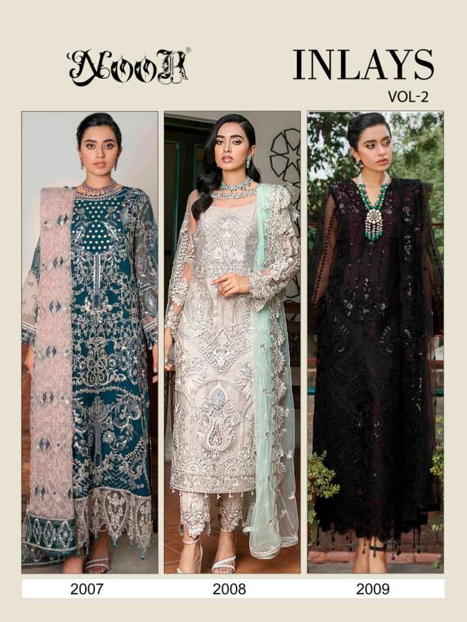 Noor Inlays Vol  2 Georgette Pakistani Salwar Kameez  Catalog