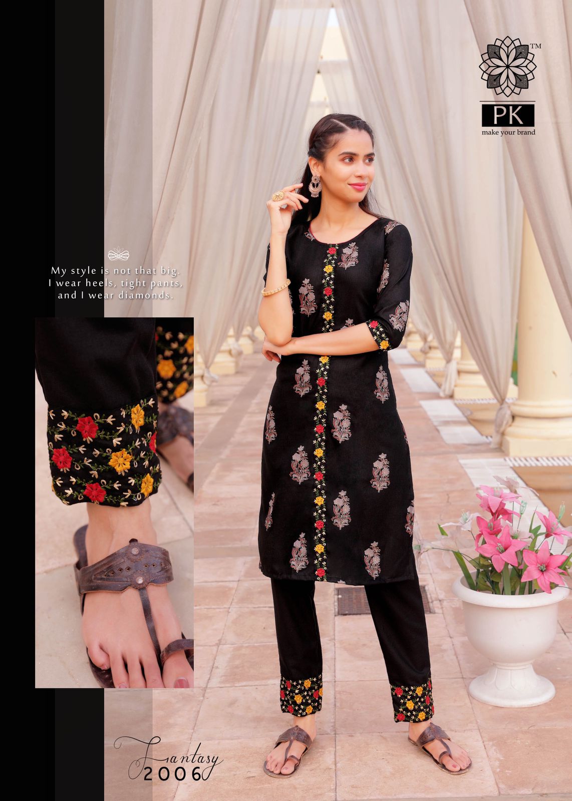 Pk Fantasy Vol  2 Fancy Cotton Embroidery Kurti With Pant Catalog