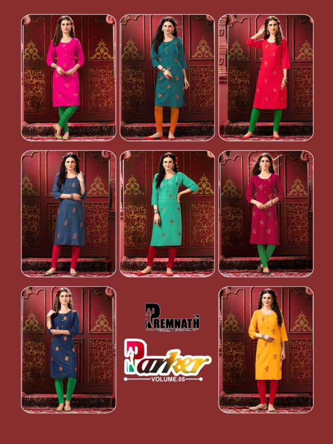 Premnath Parker Vol  5 Ethnic  Casual Wear Embroidery Kurti Catalog