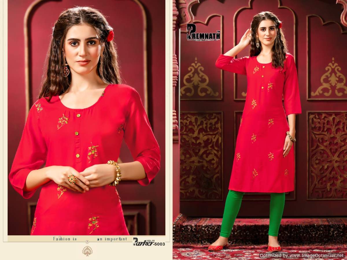 Premnath Parker Vol  5 Ethnic  Casual Wear Embroidery Kurti Catalog