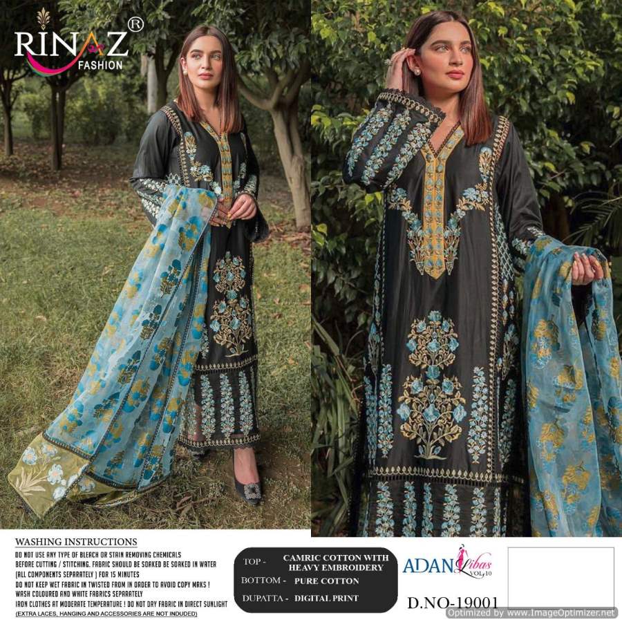 Rinaz Adan Libas Vol  10 Digital Print Embroidery Pakistani Salwar Suits Catalog