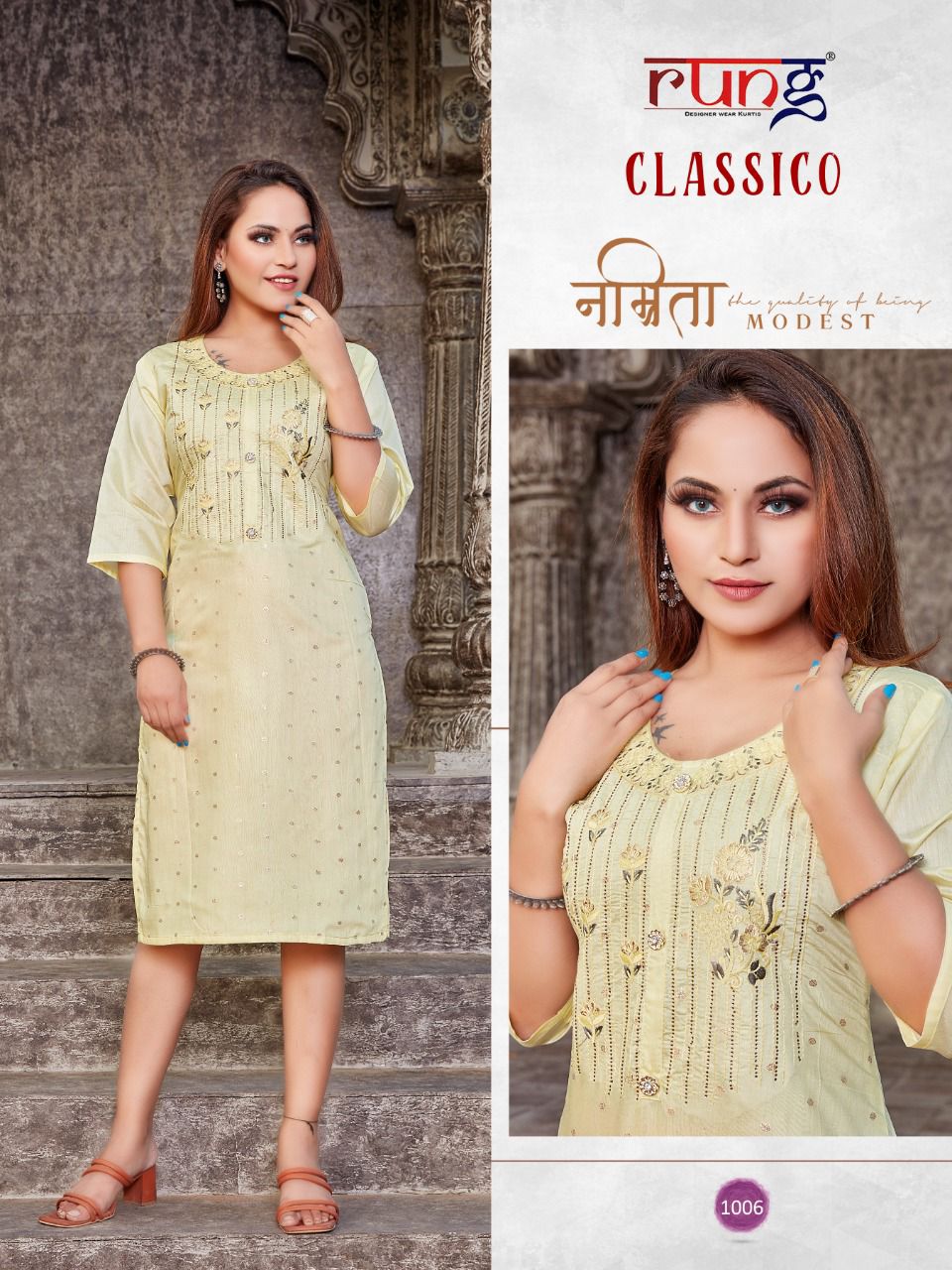 Rung Classico Ethnic Wear Designer Kurti Coatalog