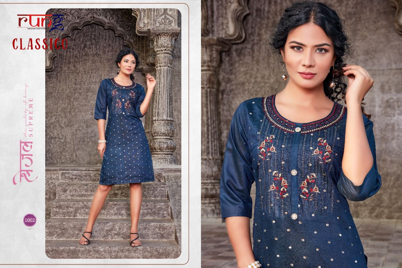 Rung Classico Ethnic Wear Designer Kurti Coatalog