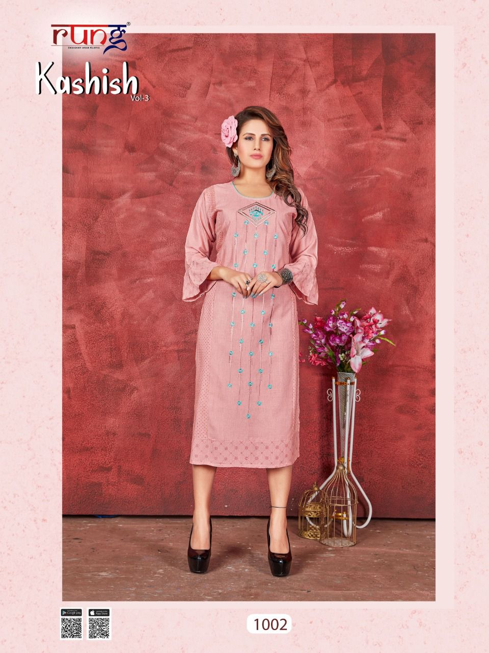 Rung Kashish Vol 3 Heavy Slub Rayon Designer Kurti Catalog
