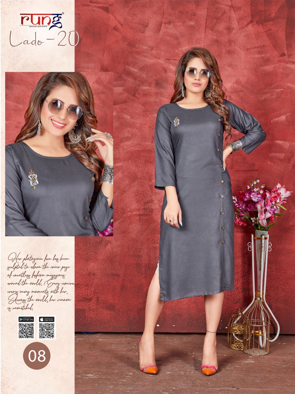 Rung Lado  Vol 20  Casual Wear  Kurti Wholesaler In Surat