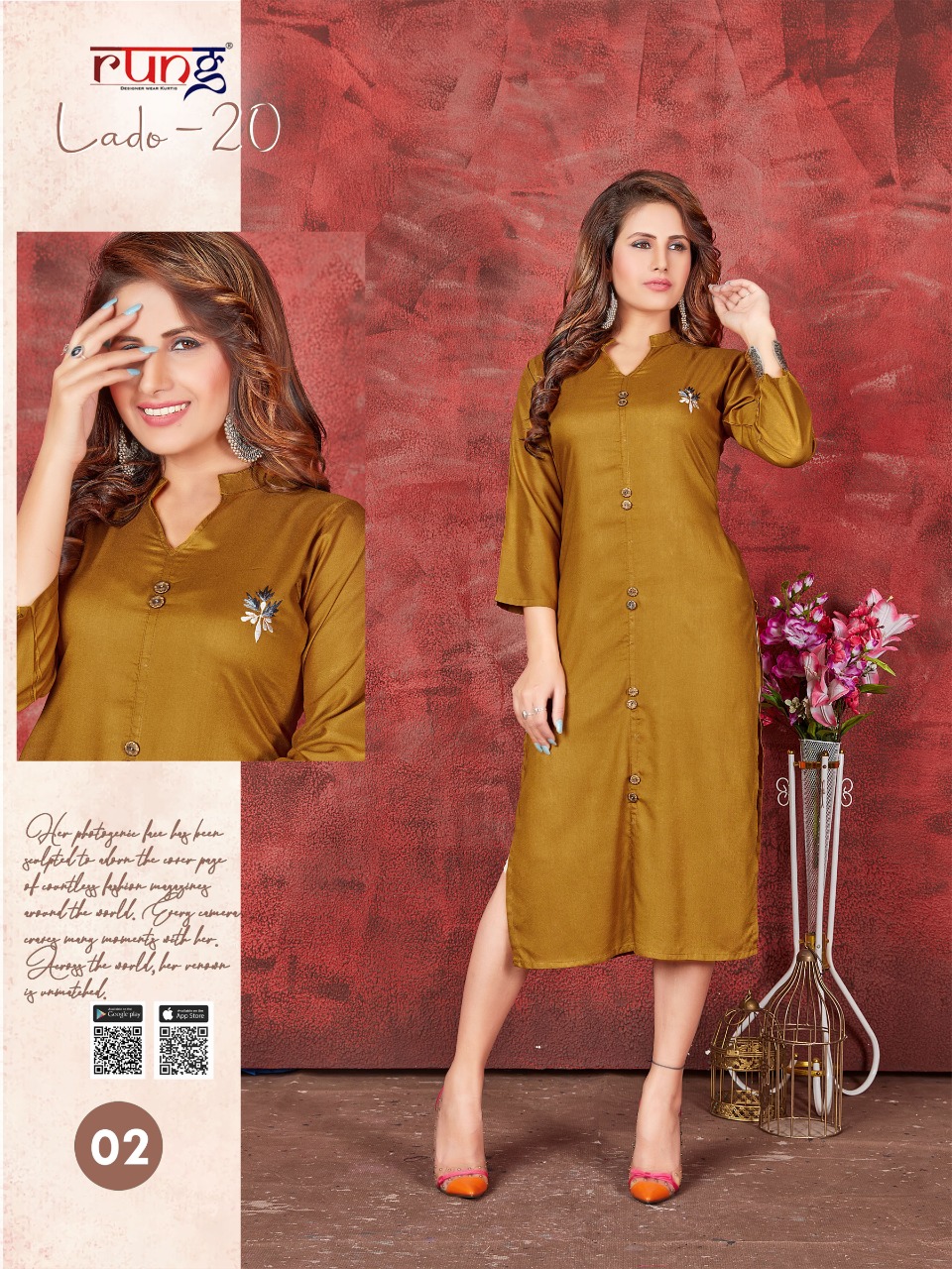 Rung Lado  Vol 20  Casual Wear  Kurti Wholesaler In Surat